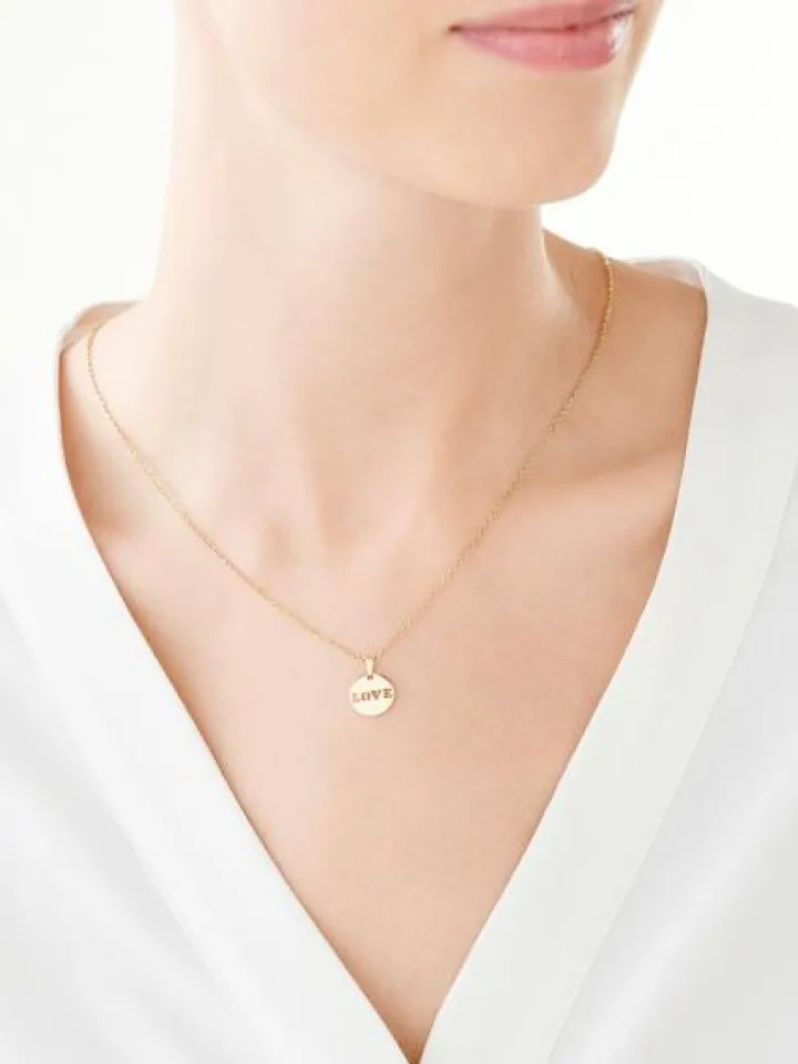 Złota zawieszka - love