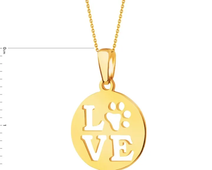 Złota zawieszka - love