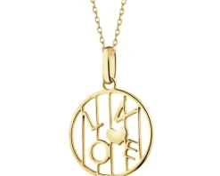 Złota zawieszka - love