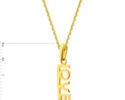 Złota zawieszka - love