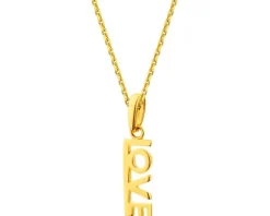 Złota zawieszka - love