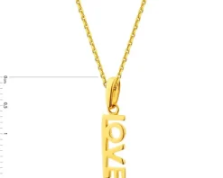 Złota zawieszka - love