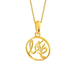 Złota zawieszka - love