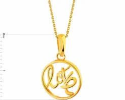 Złota zawieszka - love