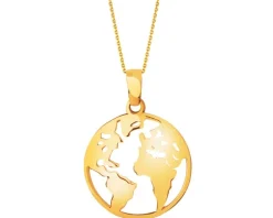 Złota zawieszka - mapa świata