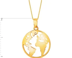 Złota zawieszka - mapa świata