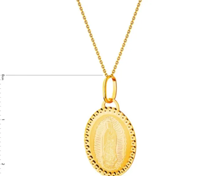 Złota zawieszka - medalik Matka Boska