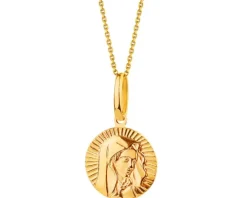 Złota zawieszka - medalik Matka Boska