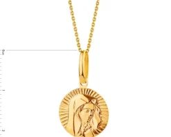 Złota zawieszka - medalik Matka Boska