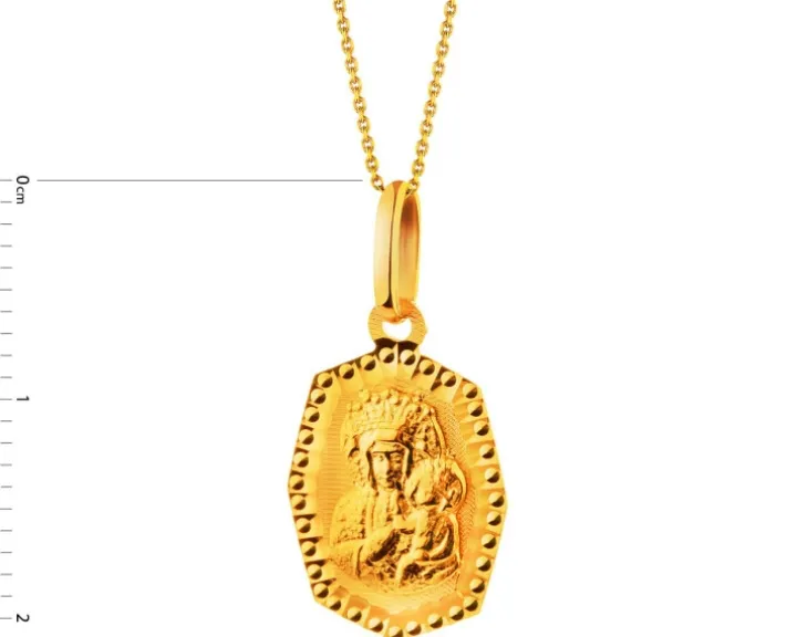 Złota zawieszka - medalik Matka Boska Częstochowska