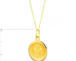 Złota zawieszka - medalik Matka Boska Częstochowska