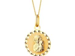 Złota zawieszka - medalik Matka Boska Częstochowska