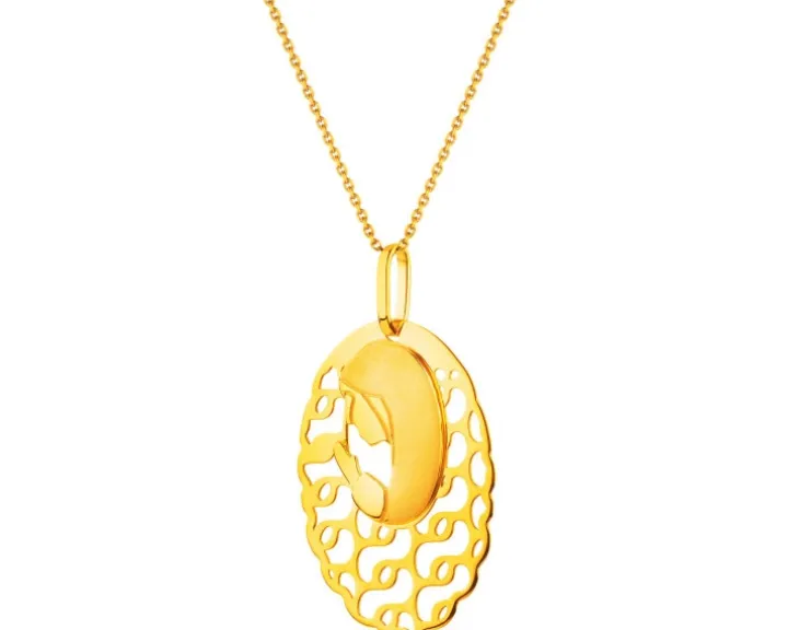 Złota zawieszka - medalik Matka Boska