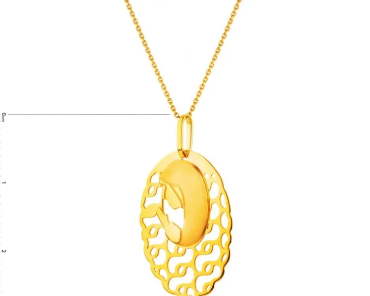 Złota zawieszka - medalik Matka Boska