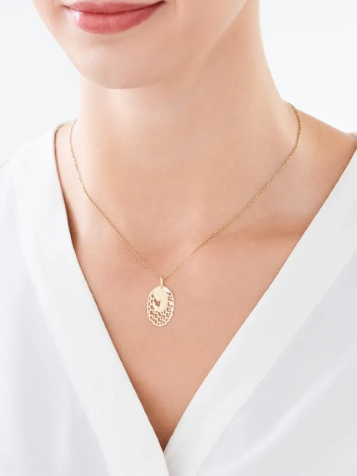 Złota zawieszka - medalik Matka Boska