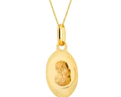 Złota zawieszka - medalik Matka Boska Częstochowska