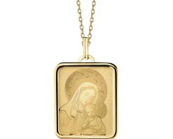 Złota zawieszka - medalik Matka Boska