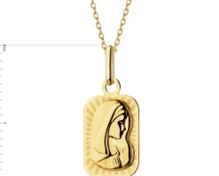 Złota zawieszka - medalik Matka Boska