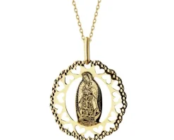 Złota zawieszka - medalik Matka Boska