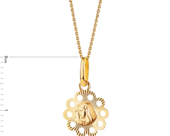 Złota zawieszka - medalik Matka Boska