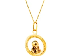Złota zawieszka - medalik Matka Boska