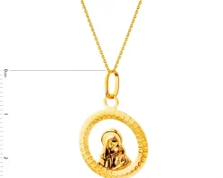 Złota zawieszka - medalik Matka Boska