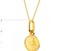 Złota zawieszka - medalik Matka Boska