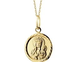 Złota zawieszka - medalik Matka Boska Częstochowska