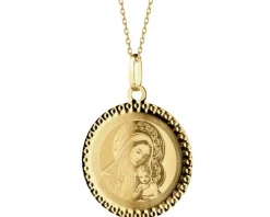 Złota zawieszka - medalik Matka Boska