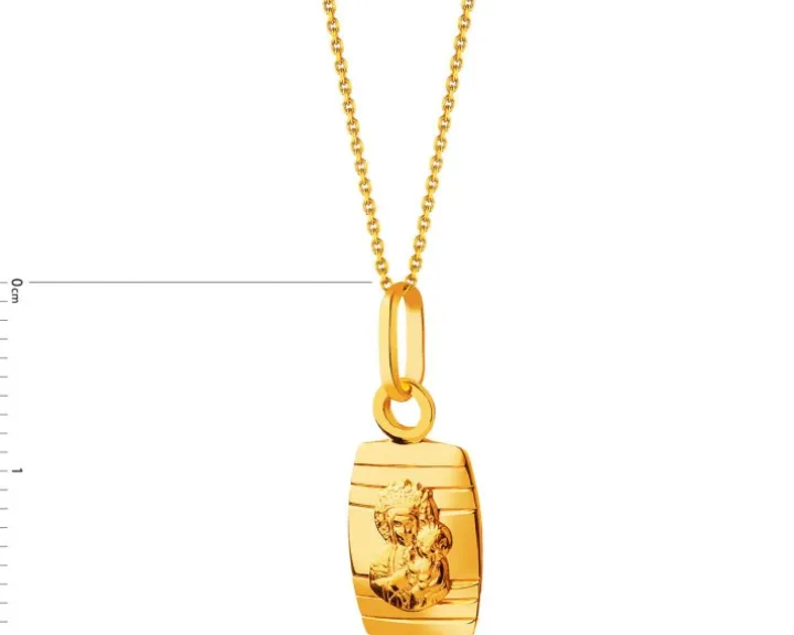 Złota zawieszka - medalik Matka Boska Częstochowska