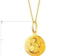 Złota zawieszka - medalik Matka Boska Częstochowska