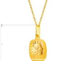 Złota zawieszka - medalik Matka Boska Częstochowska