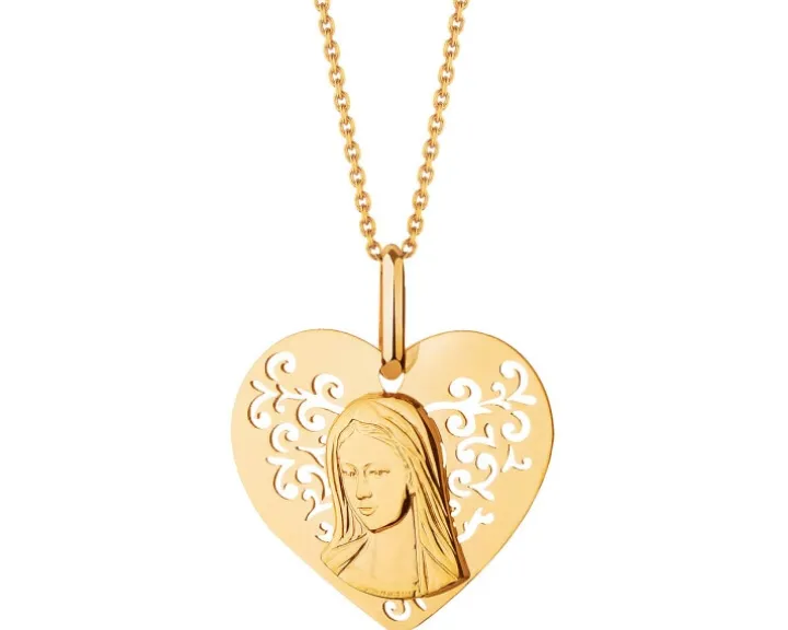 Złota zawieszka - medalik Matka Boska