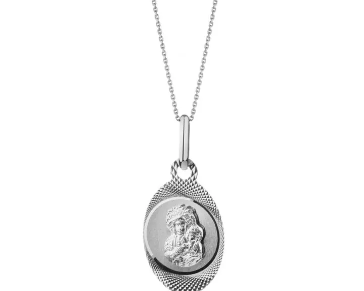 Złota zawieszka - medalik Matka Boska Częstochowska