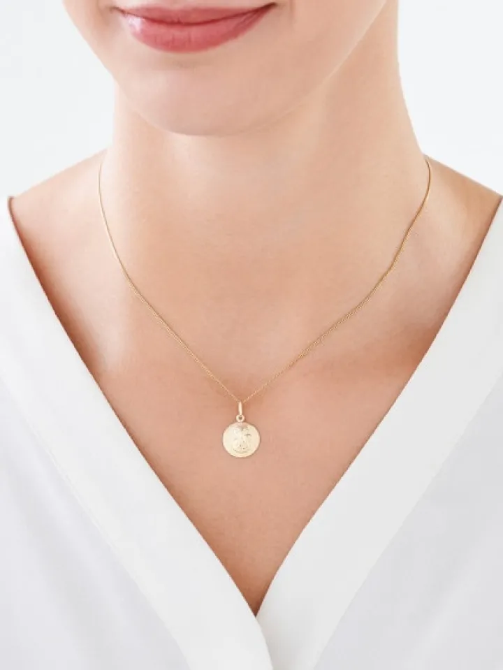 Złota zawieszka - medalik Matka Boska Częstochowska