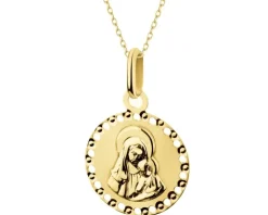 Złota zawieszka - medalik Matka Boska