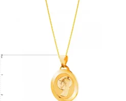 Złota zawieszka - medalik Matka Boska