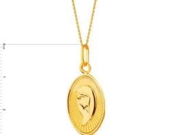 Złota zawieszka - medalik Matka Boska