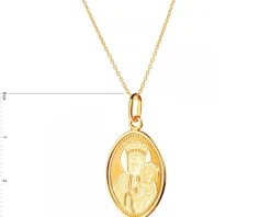 Złota zawieszka - medalik Matka Boska Częstochowska