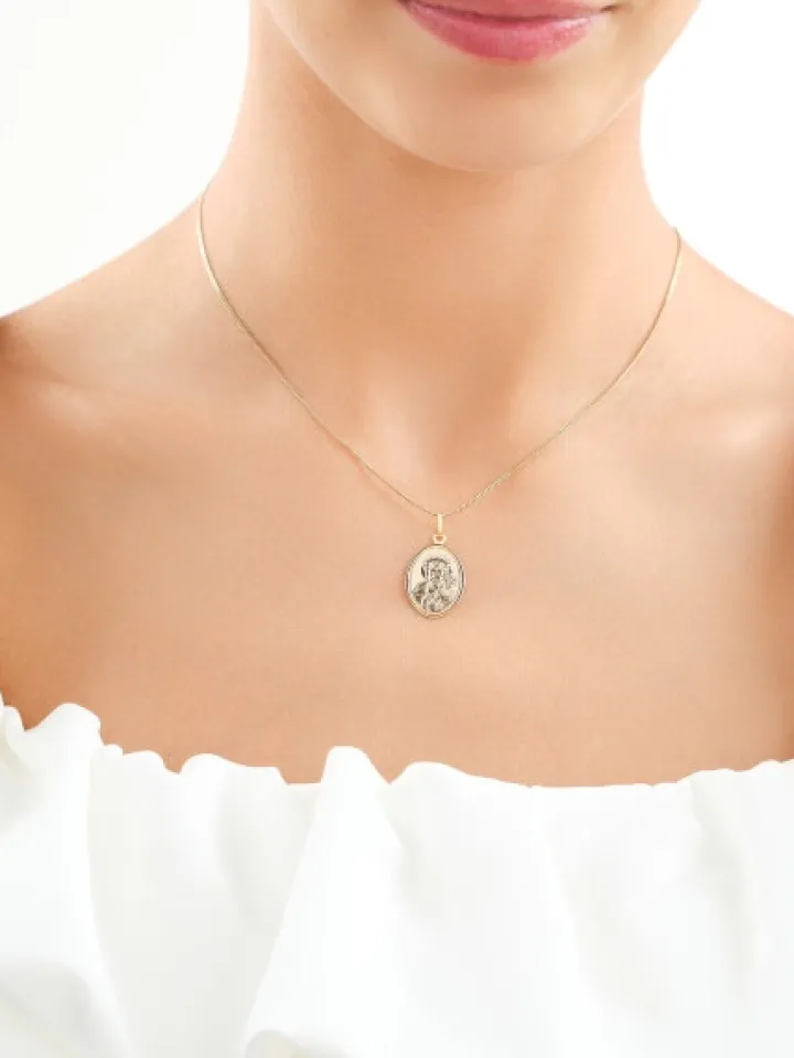 Złota zawieszka - medalik Matka Boska Częstochowska