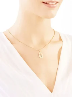 Złota zawieszka - medalik Matka Boska