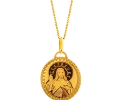 Złota zawieszka - medalik z wizerunkiem Chrystusa