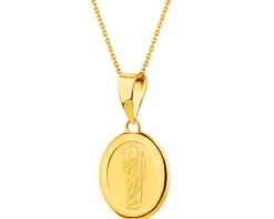 Złota zawieszka - medalik z wizerunkiem Chrystusa