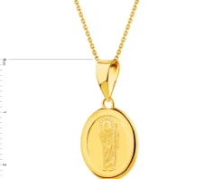 Złota zawieszka - medalik z wizerunkiem Chrystusa