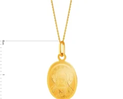 Złota zawieszka - medalik z wizerunkiem Chrystusa