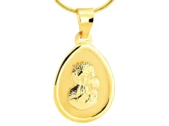 Złota zawieszka - medalik Matka Boska Częstochowska