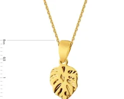 Złota zawieszka - monstera