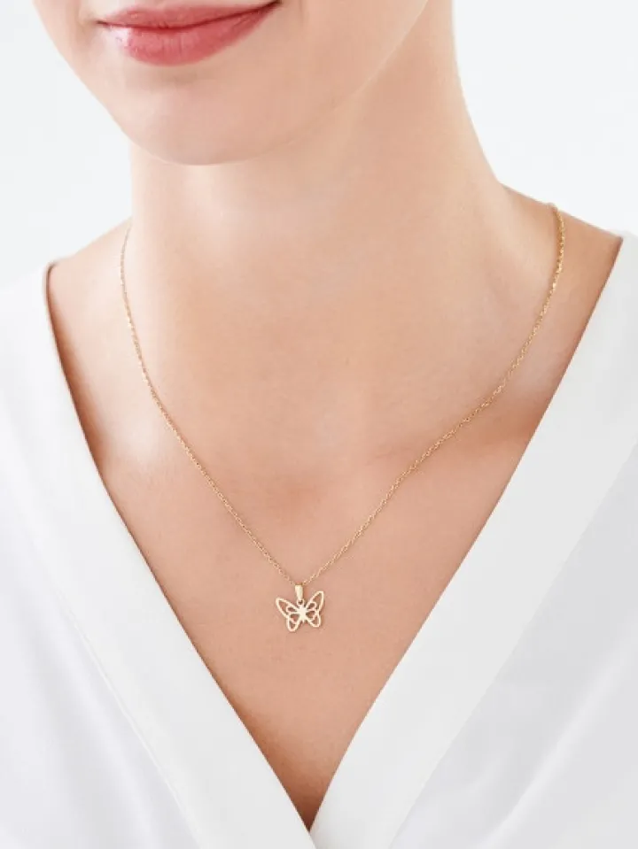 Złota zawieszka - motyl