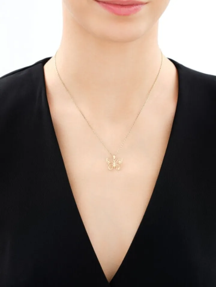 Złota zawieszka - motyl