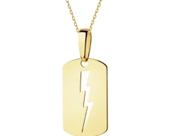 Złota zawieszka - nieśmiertelnik, piorun